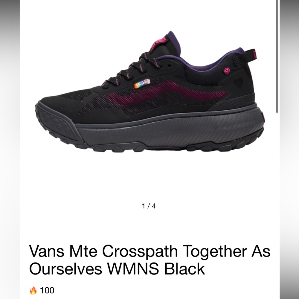 Worn once Vans Mte Crosspath Together As Ourselves WMNS Black